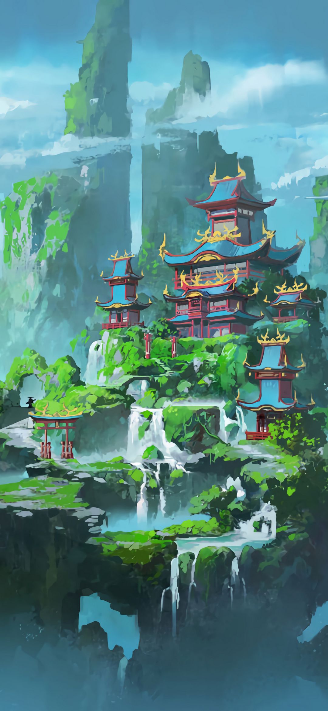 Floating Temple Landscape - fantasy wallpaper for OpersCraft