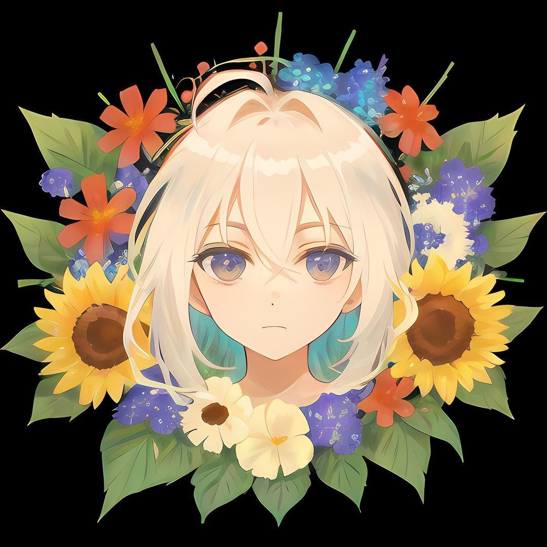Floral Anime Portrait - anime wallpaper for OpersCraft