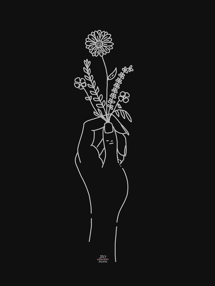 Floral Hand Line Art - minimal wallpaper for OpersCraft