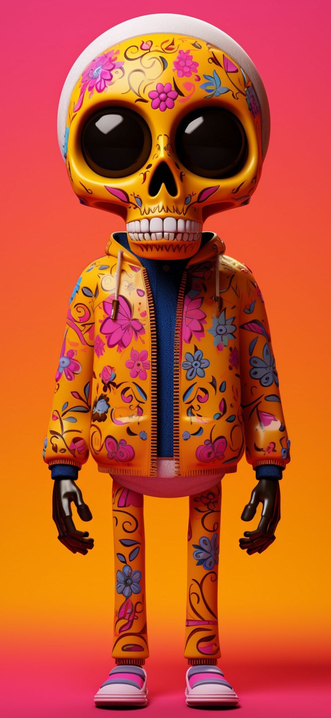 Floral Skull Hoodie - skull wallpaper for OpersCraft