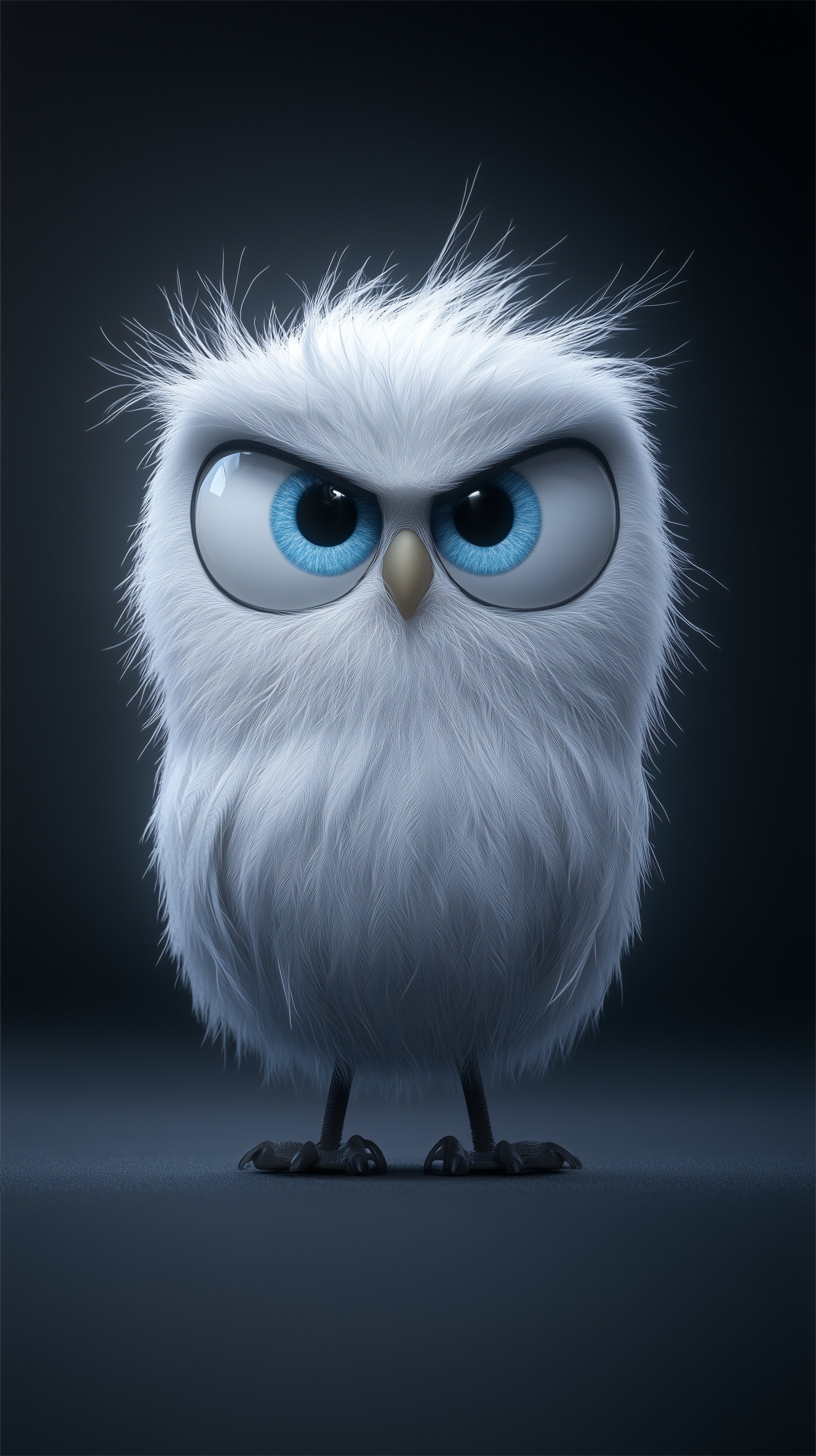 Fluffy Blue-Eyed Owl - cartoon wallpaper for OpersCraft