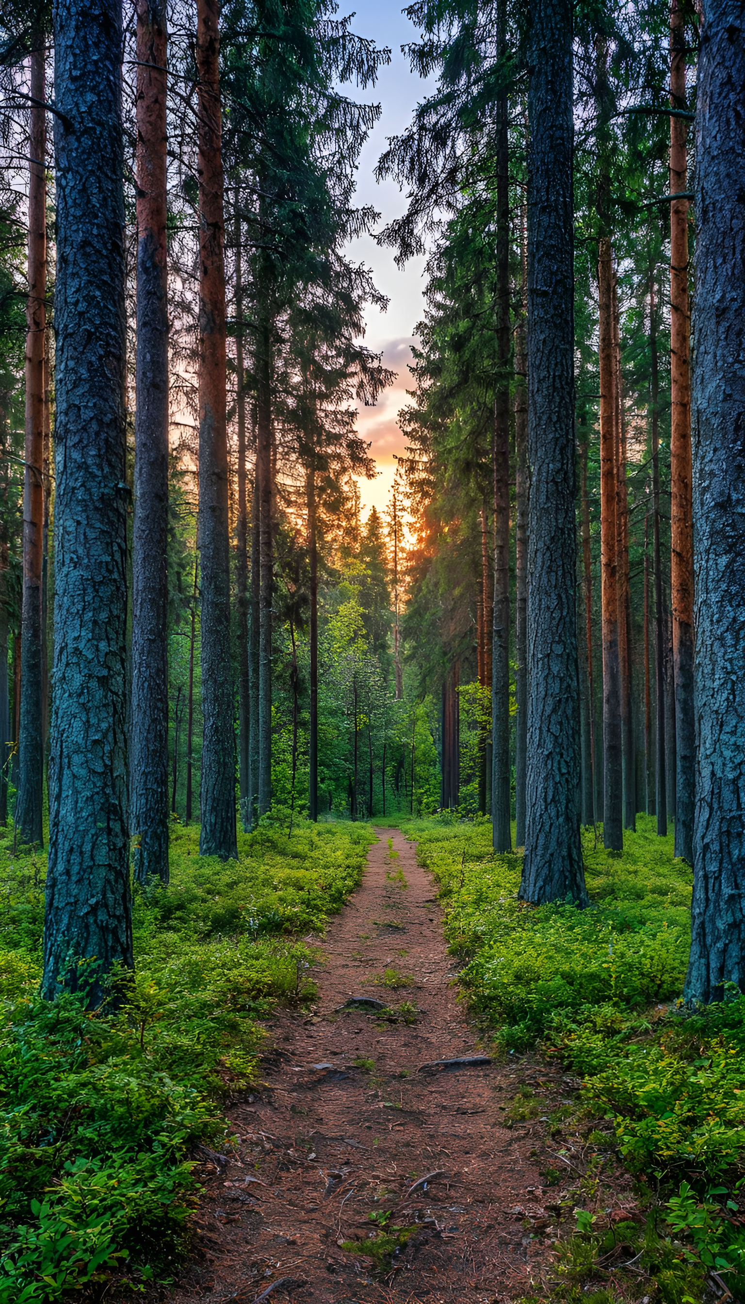 Forest Path at Sunset - forest wallpaper for OpersCraft