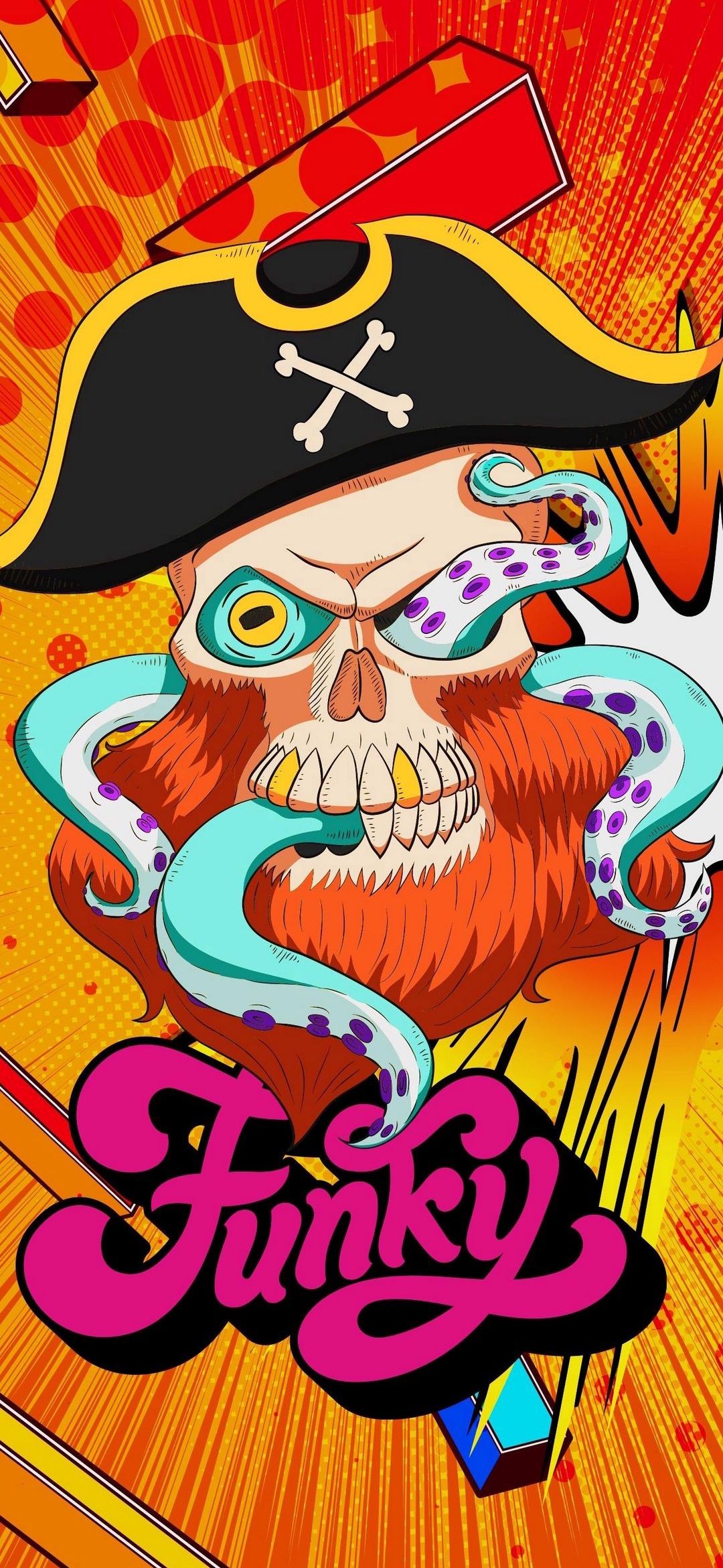 Funky Pirate Skull - cartoon wallpaper for OpersCraft