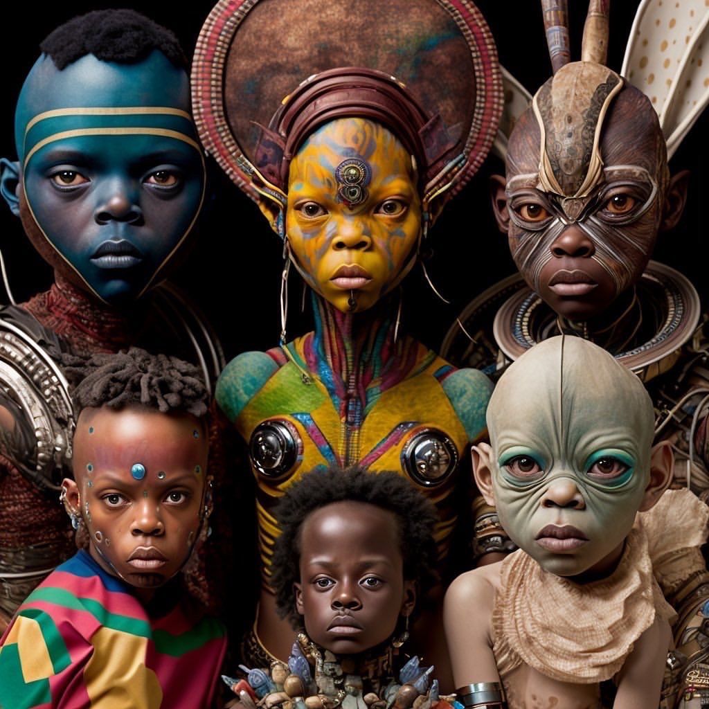 Futuristic Tribal Portraits - fantasy wallpaper for OpersCraft