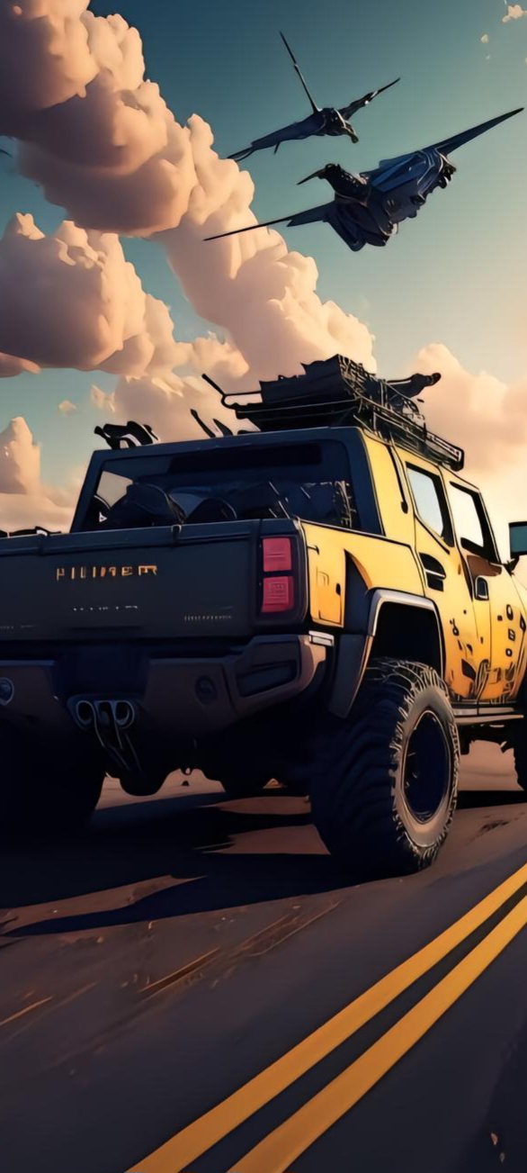 Futuristic Truck and Aircraft - random wallpaper for OpersCraft