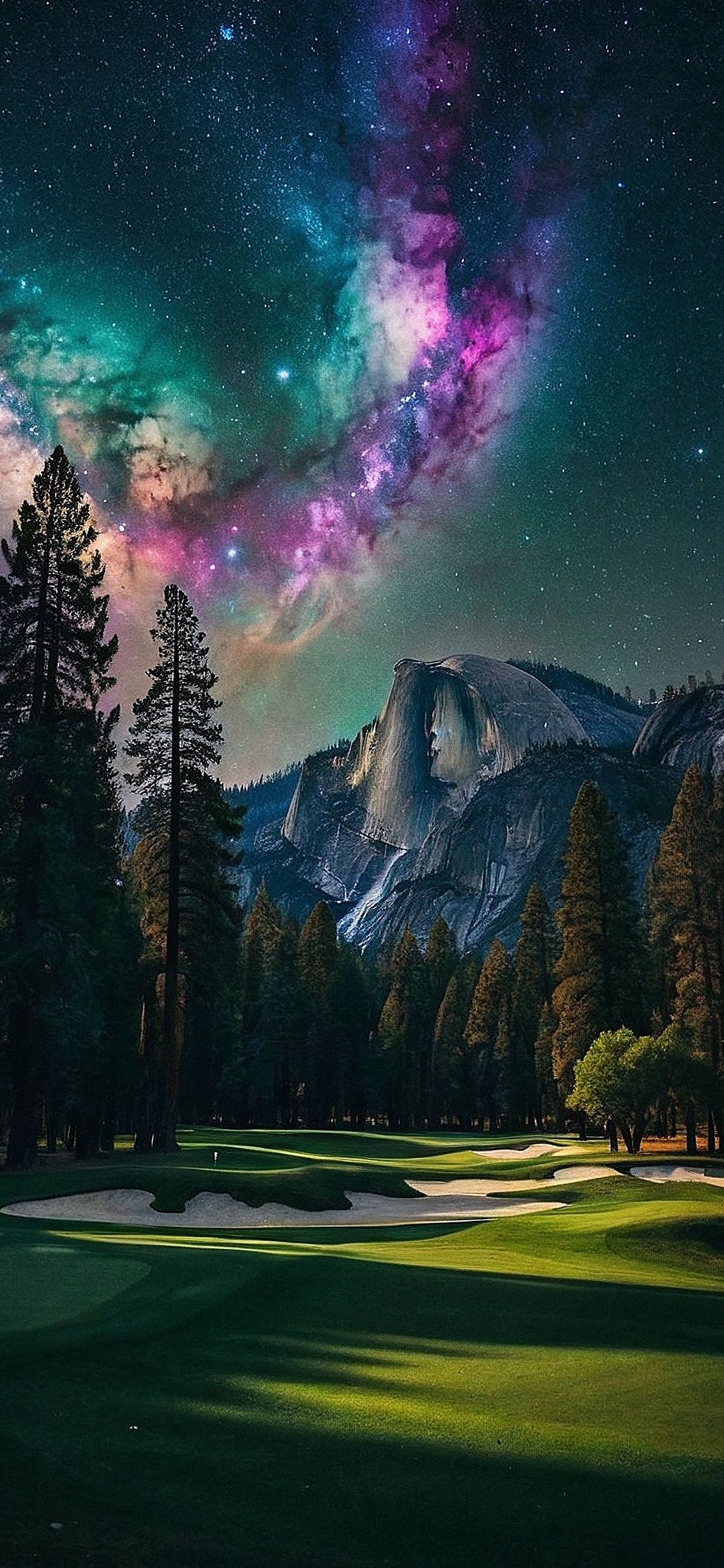 Galaxy Golf Course Landscape - nature wallpaper for OpersCraft