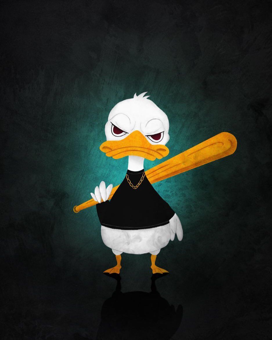 Gangster Duck with Bat - cartoon wallpaper for OpersCraft