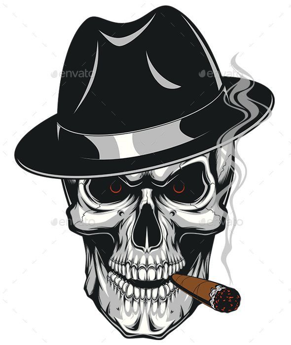 Gangster Skull with Cigar - skull wallpaper for OpersCraft