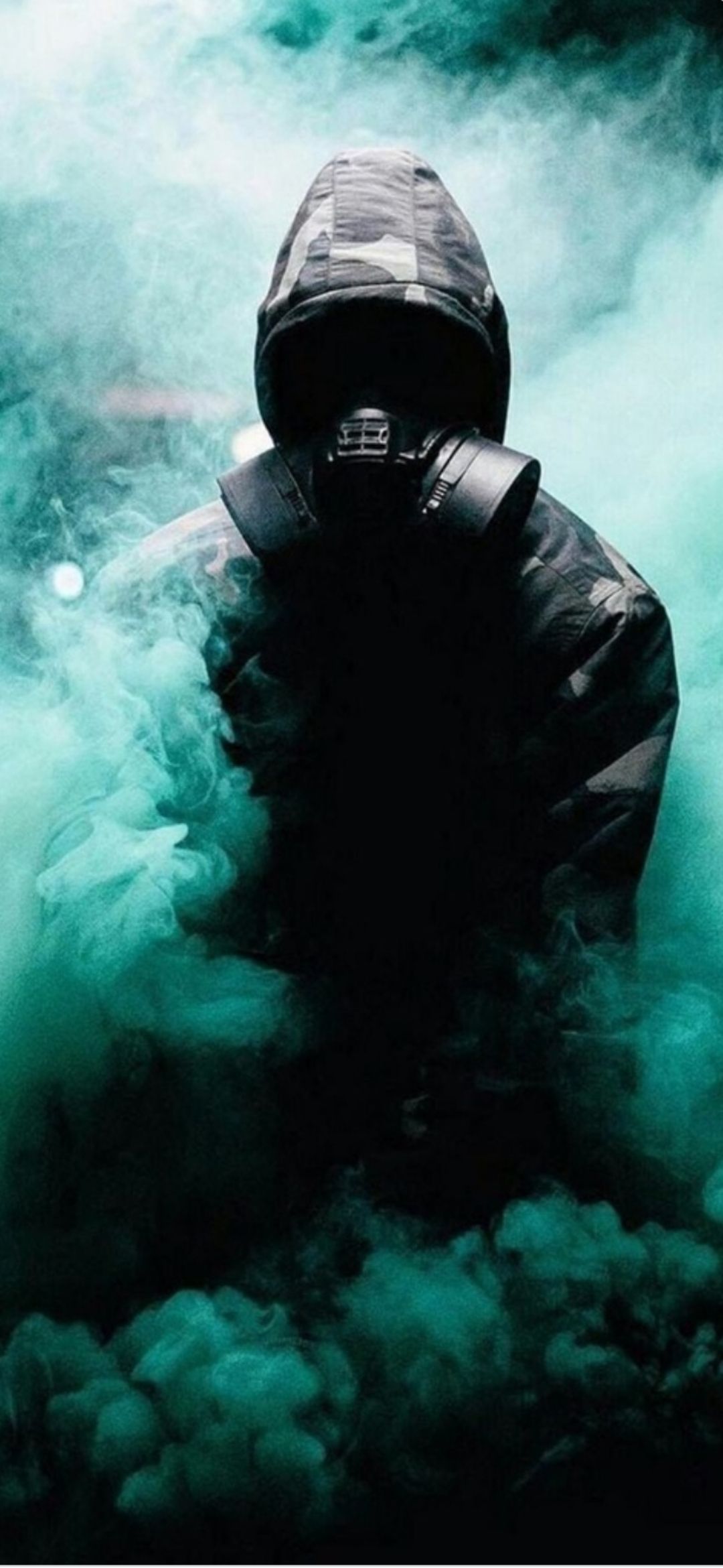 Gas Mask Teal Smoke - ghetto wallpaper for OpersCraft