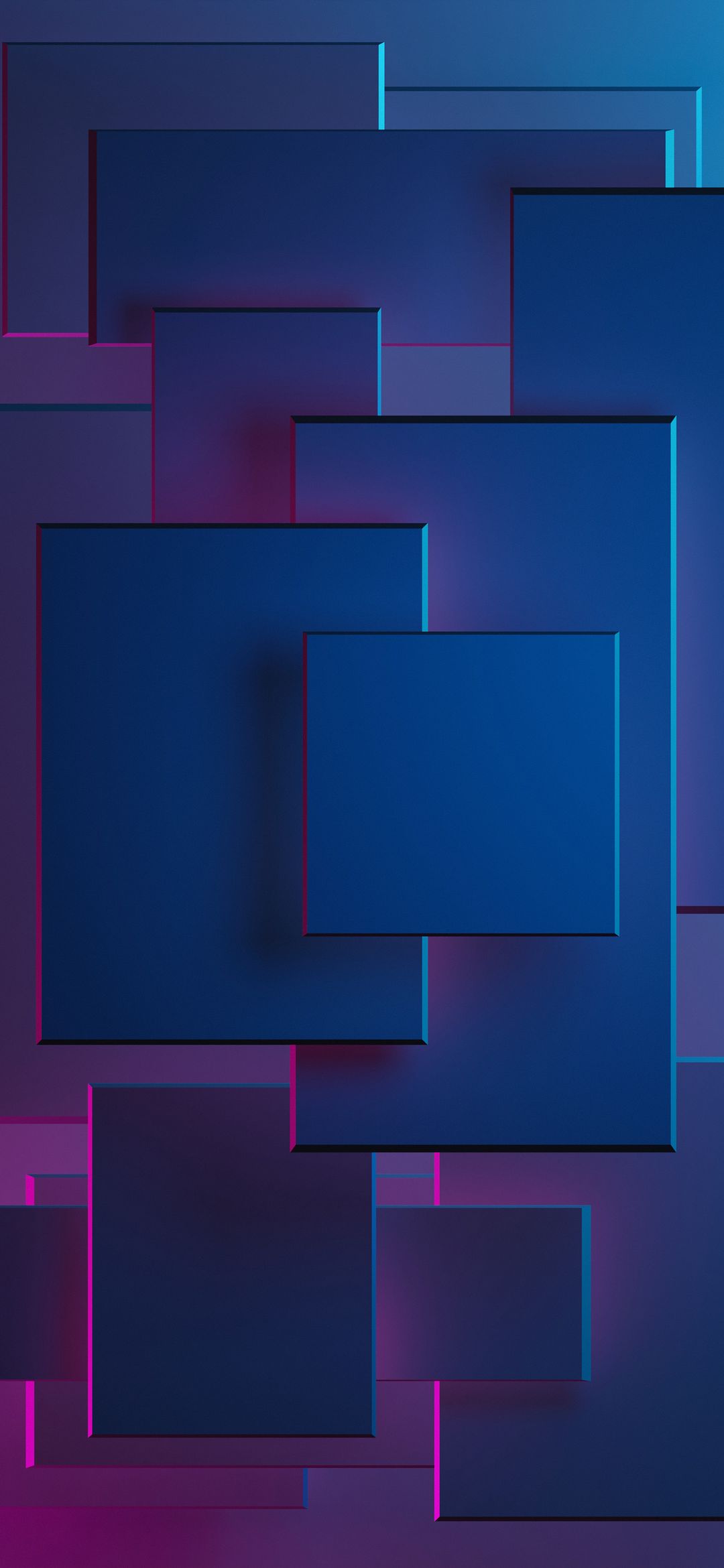 Geometric Blue Neon Layers - abstract wallpaper for OpersCraft