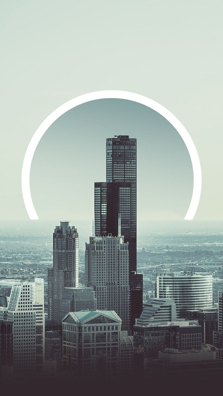 Geometric Cityscape Arch - city wallpaper for OpersCraft
