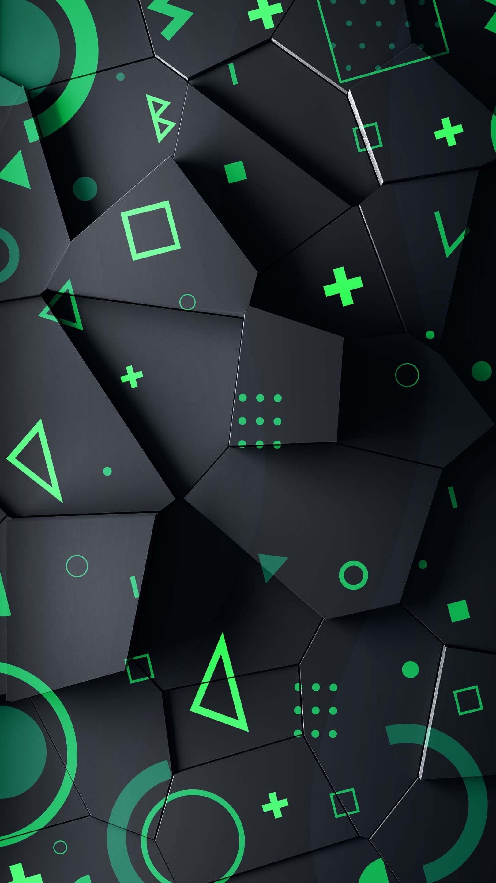 Geometric Green Shapes - abstract wallpaper for OpersCraft