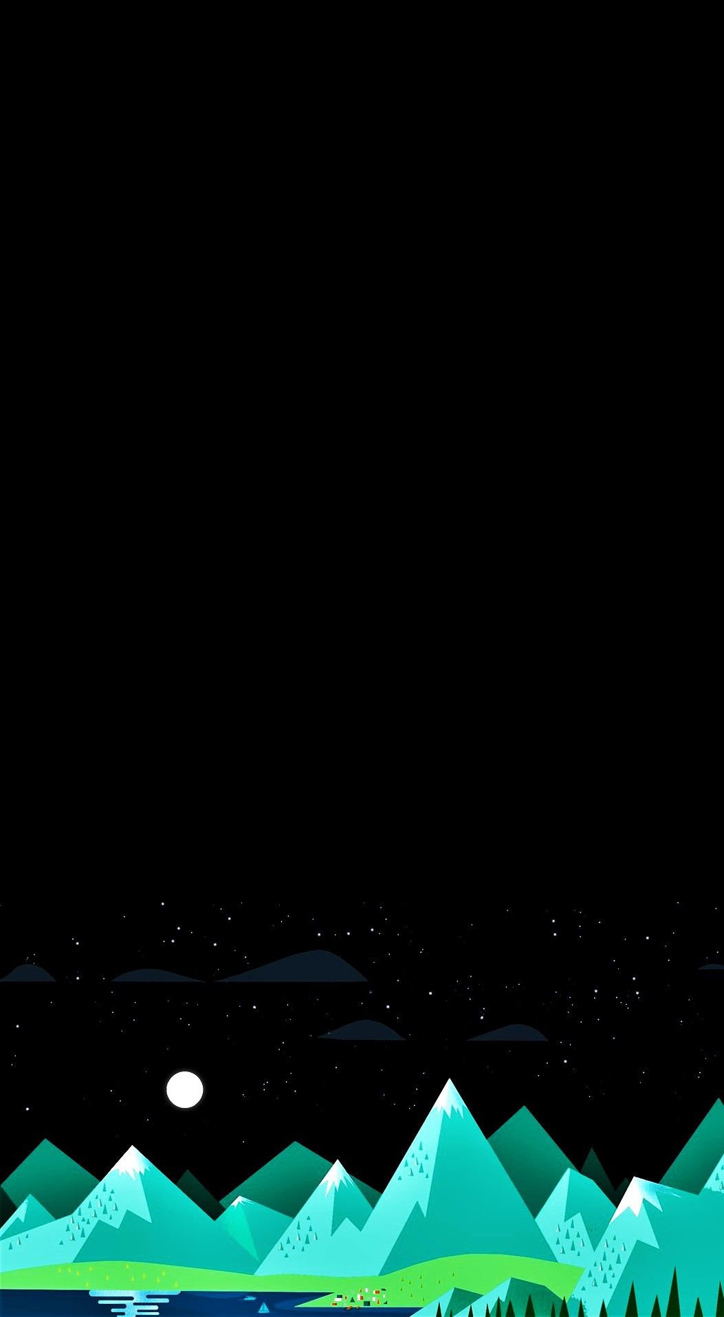 Geometric Mountain Nightscape - geometric wallpaper for OpersCraft