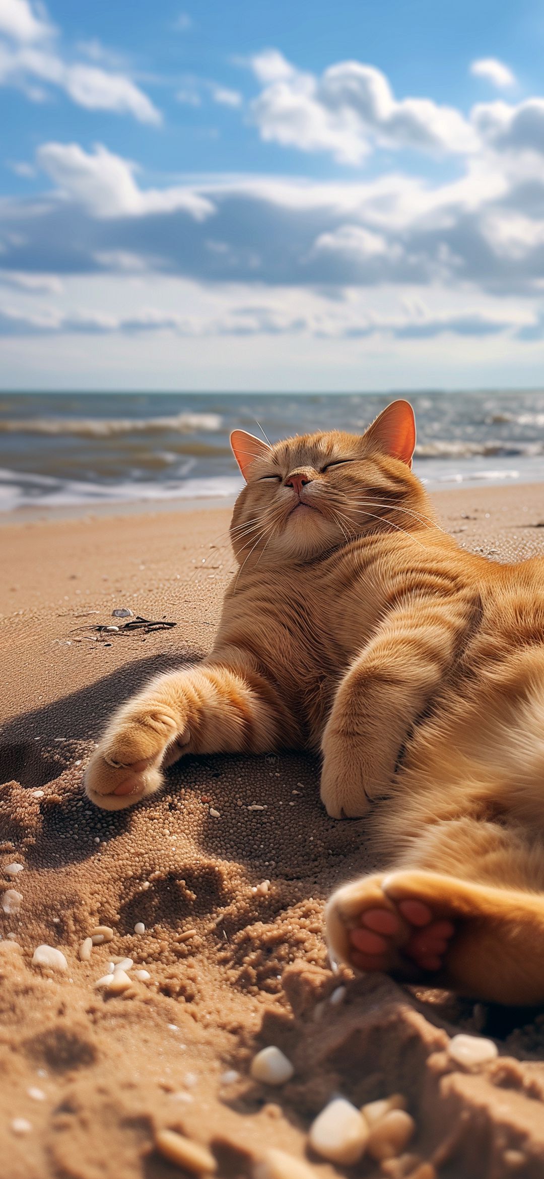 Ginger_Cat_Beach_Nap - animals wallpaper for OpersCraft