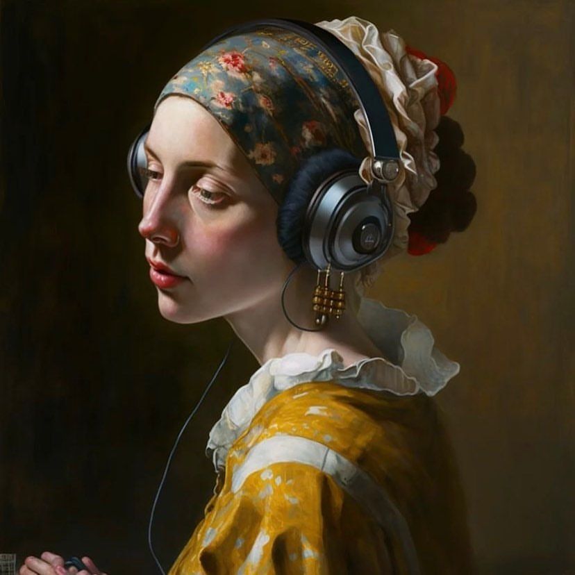 Girl with Headphones - art wallpaper for OpersCraft
