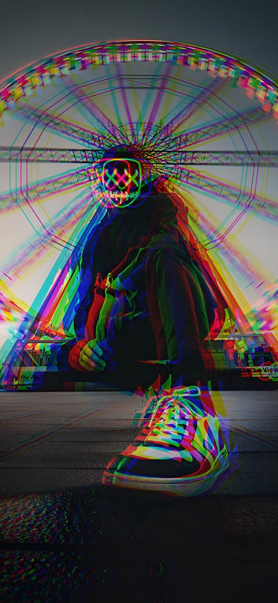 Glitch Ferris Wheel Mask - abstract wallpaper for OpersCraft