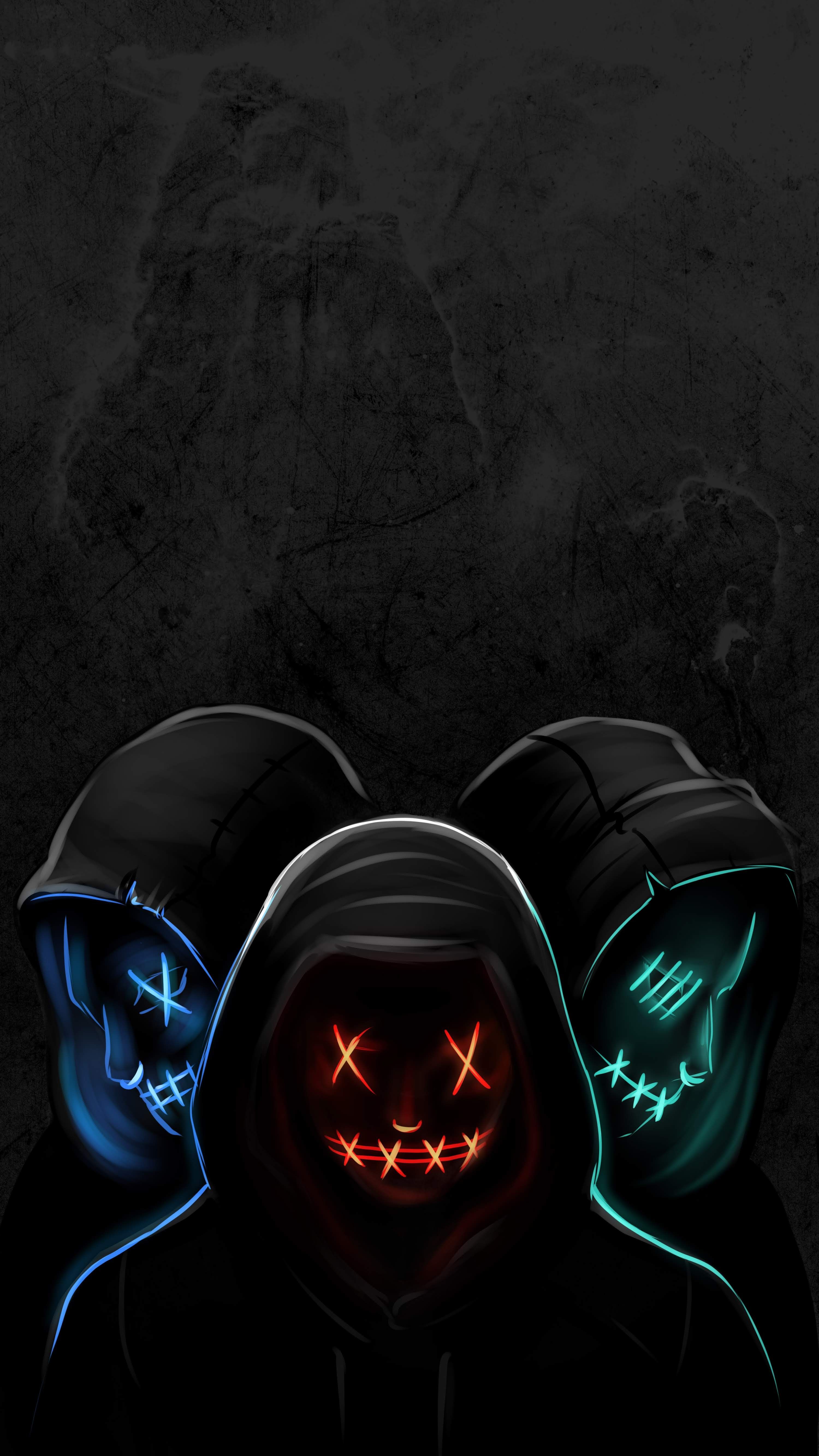 Glowing Masked Figures - mask wallpaper for OpersCraft