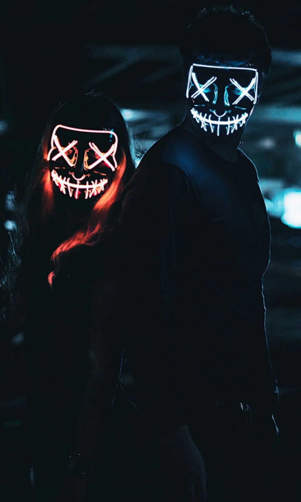 Glowing Masked Figures - halloween wallpaper for OpersCraft