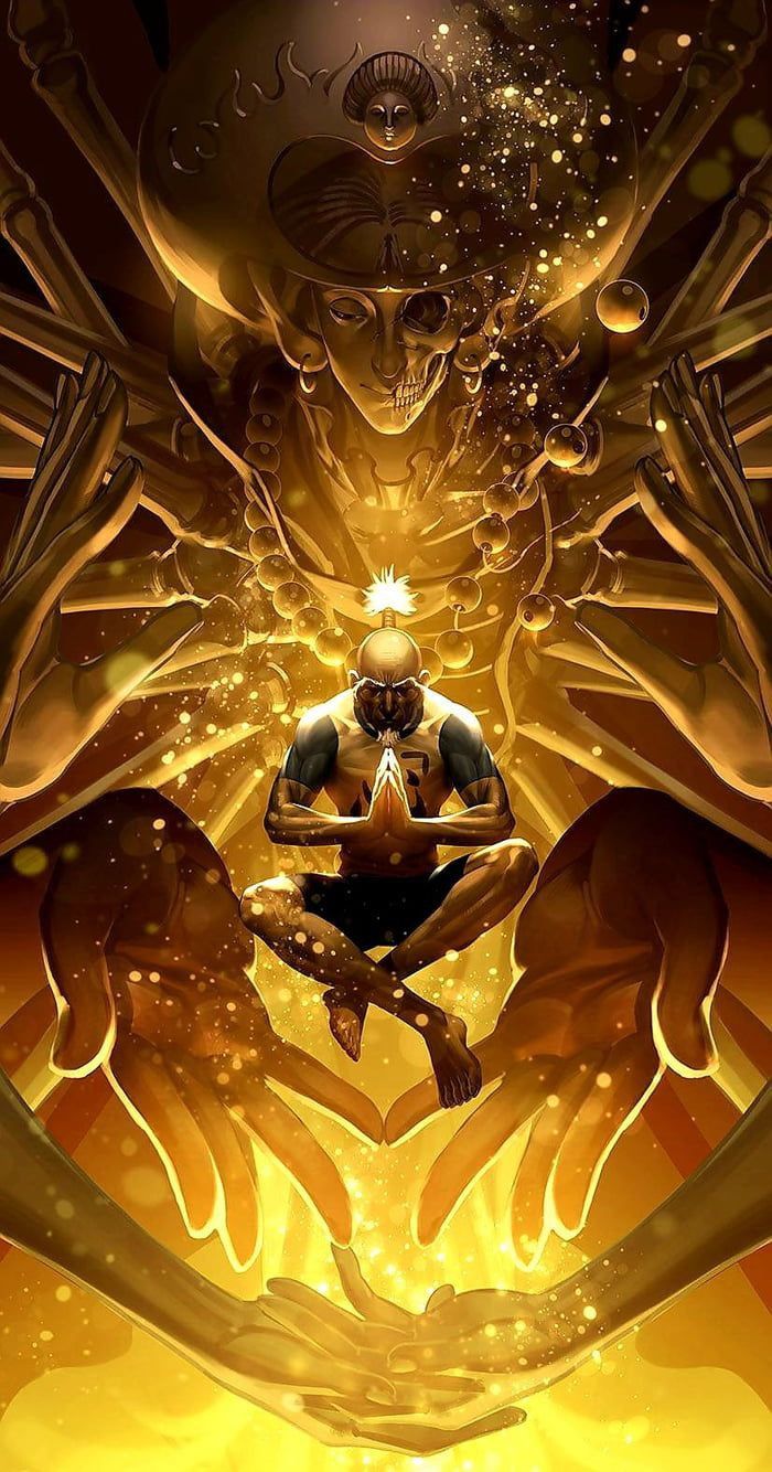 Golden Aura Meditation - anime wallpaper for OpersCraft