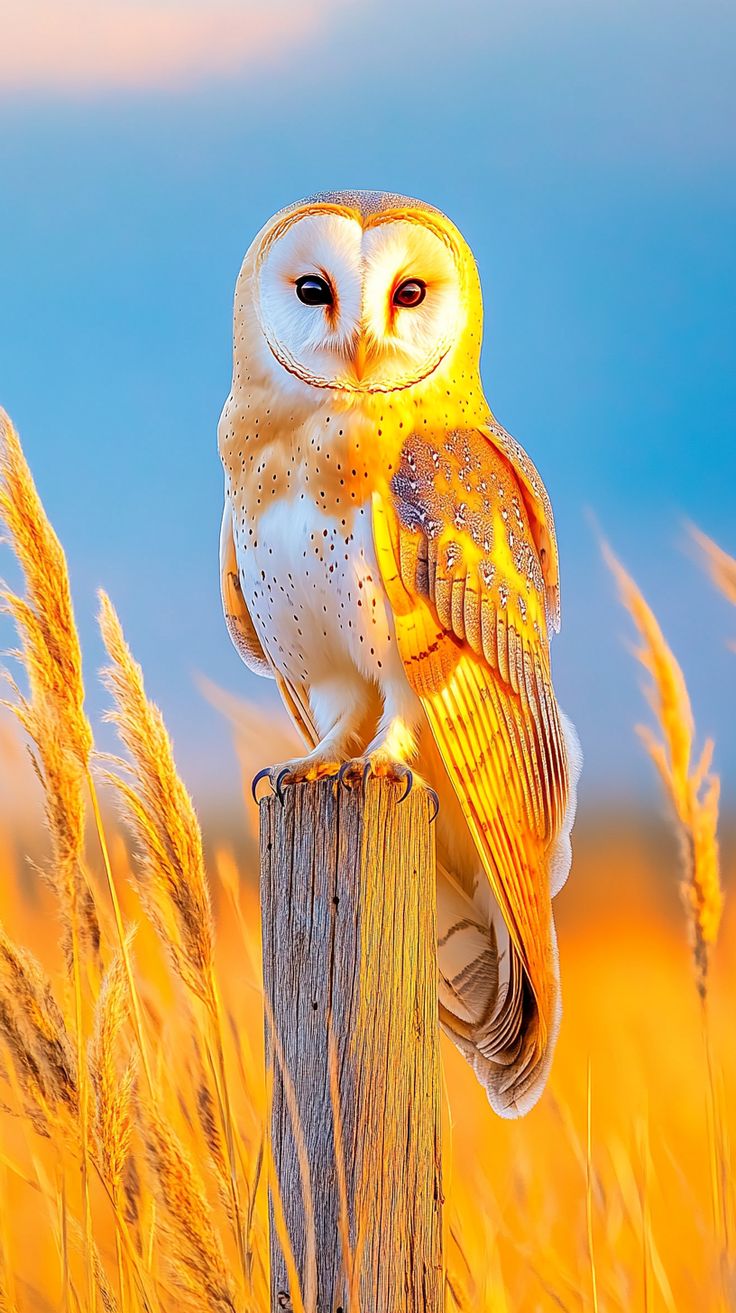Golden Barn Owl Portrait - owl wallpaper for OpersCraft