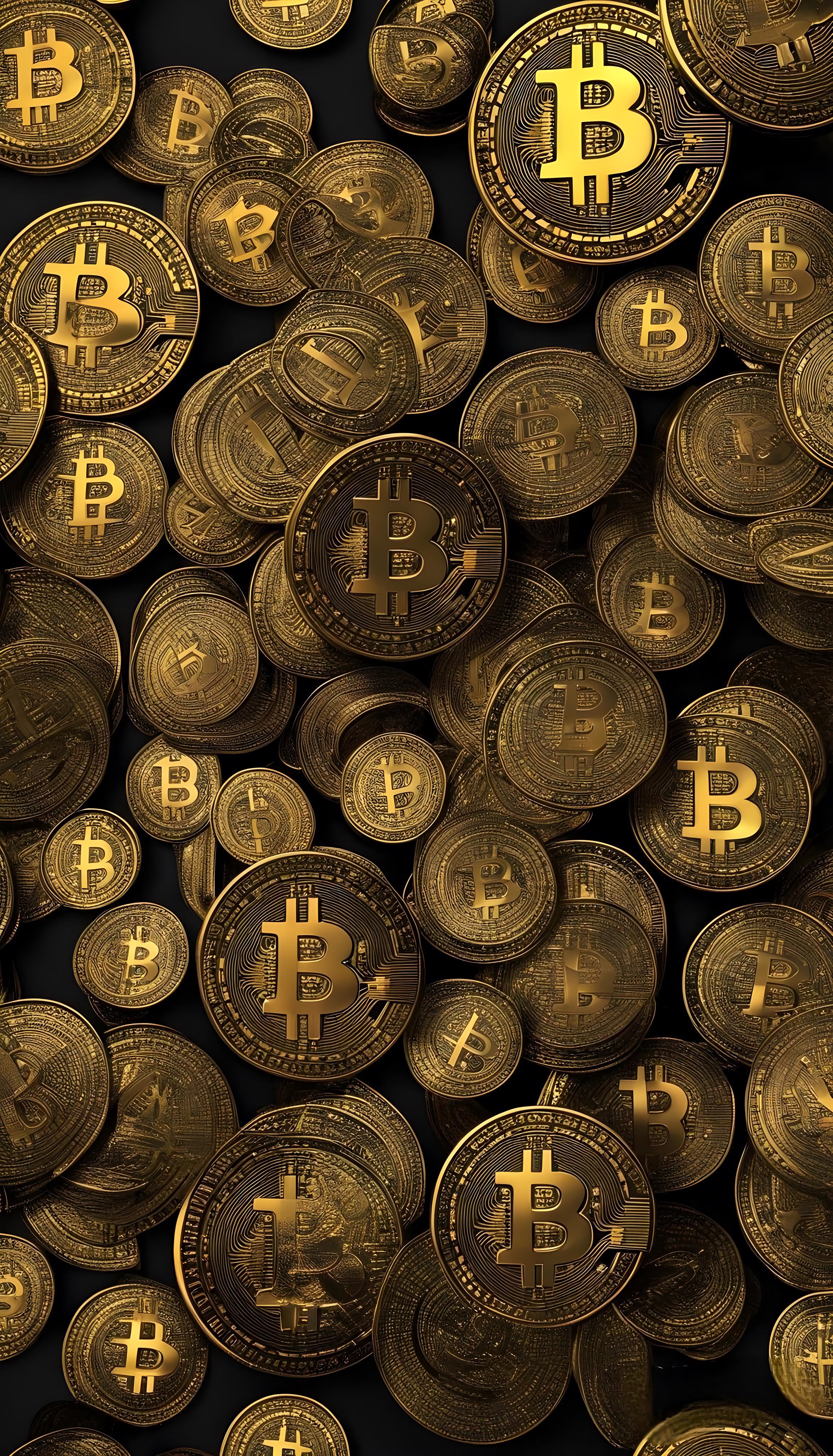 Golden Bitcoin Coin Pile - random wallpaper for OpersCraft
