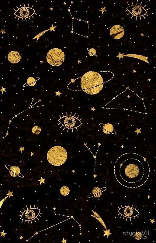 Golden Celestial Pattern - celestial wallpaper for OpersCraft