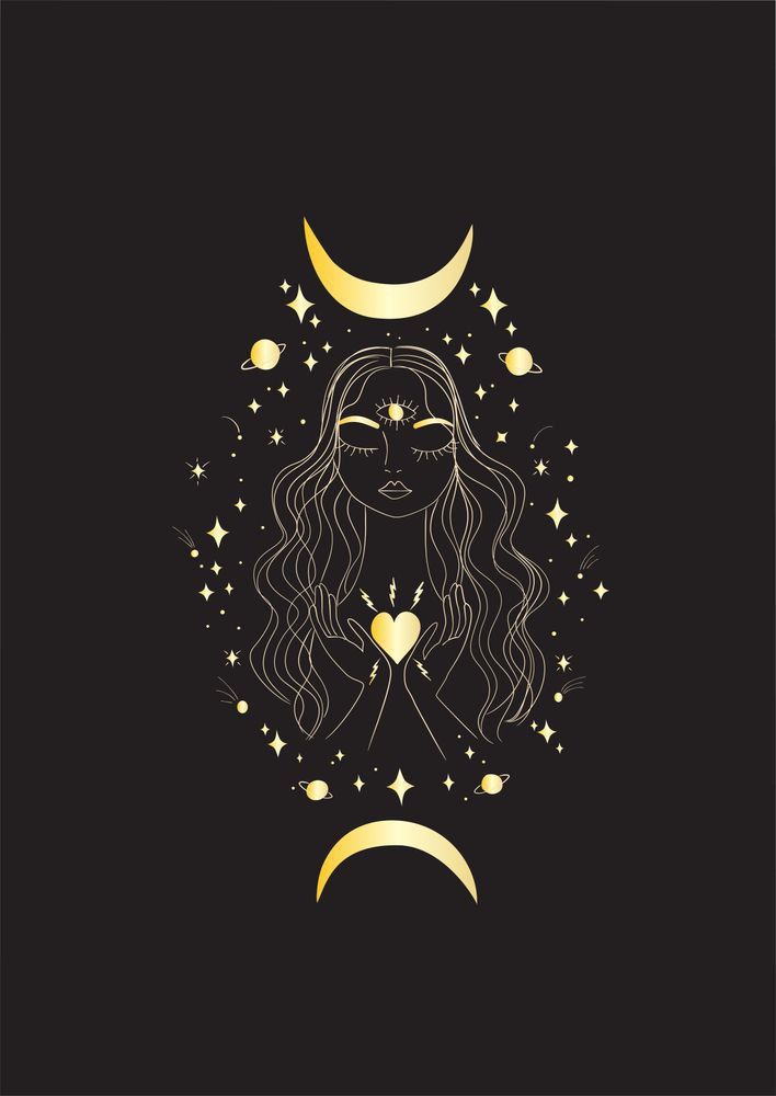 Golden Celestial Woman - celestial wallpaper for OpersCraft