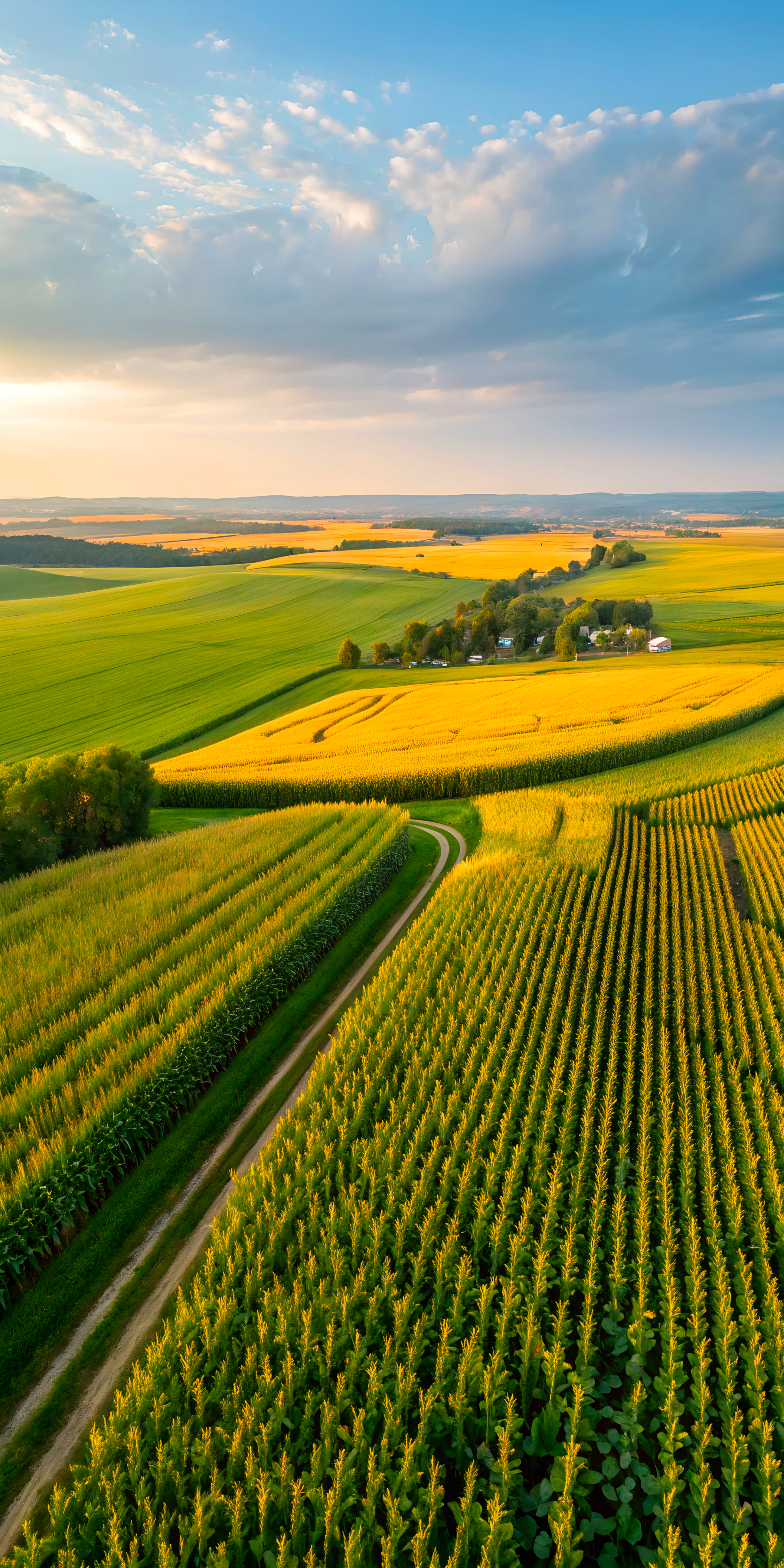 Golden Fields Aerial View - nature wallpaper for OpersCraft