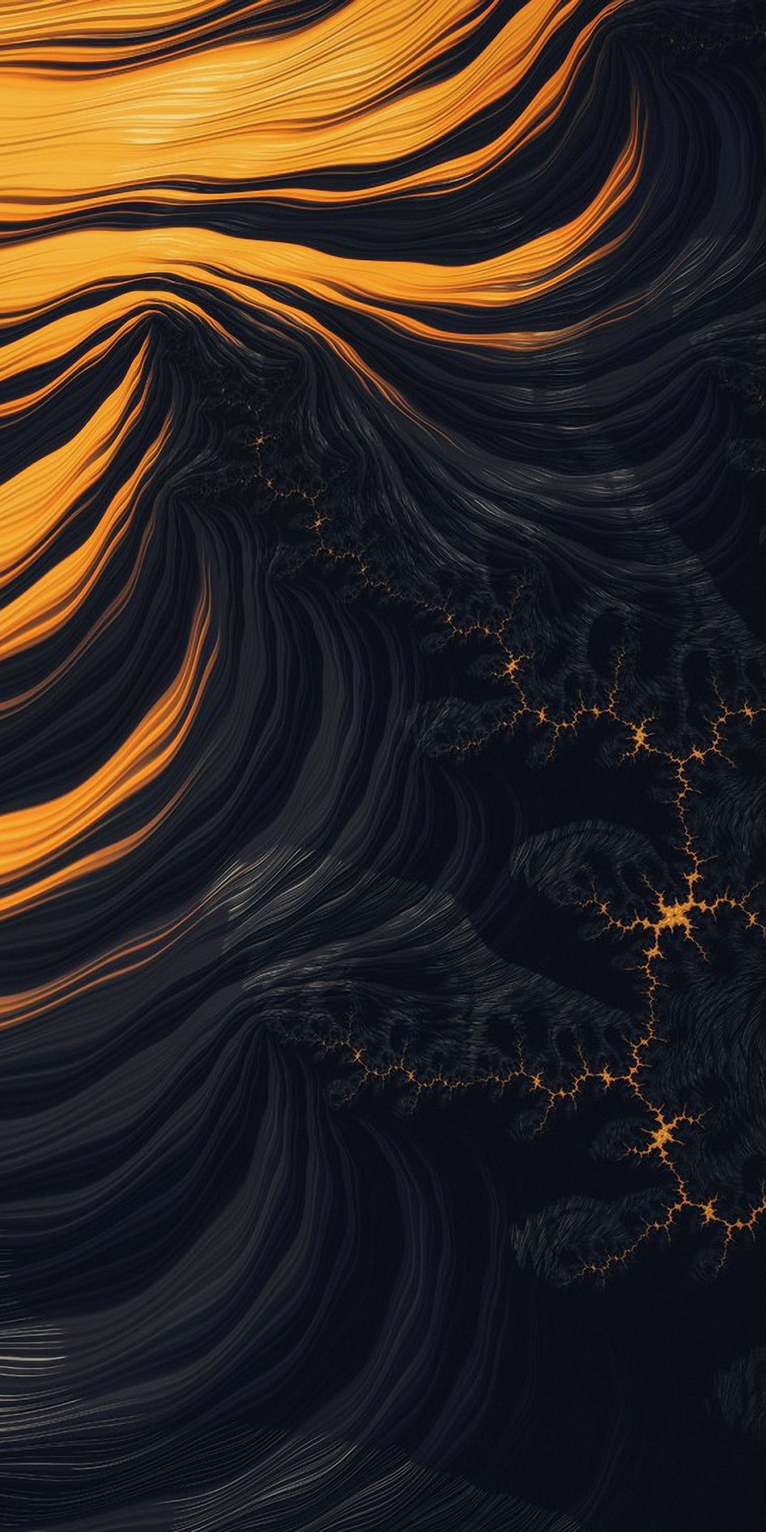 Golden Fractal Waves - abstract wallpaper for OpersCraft