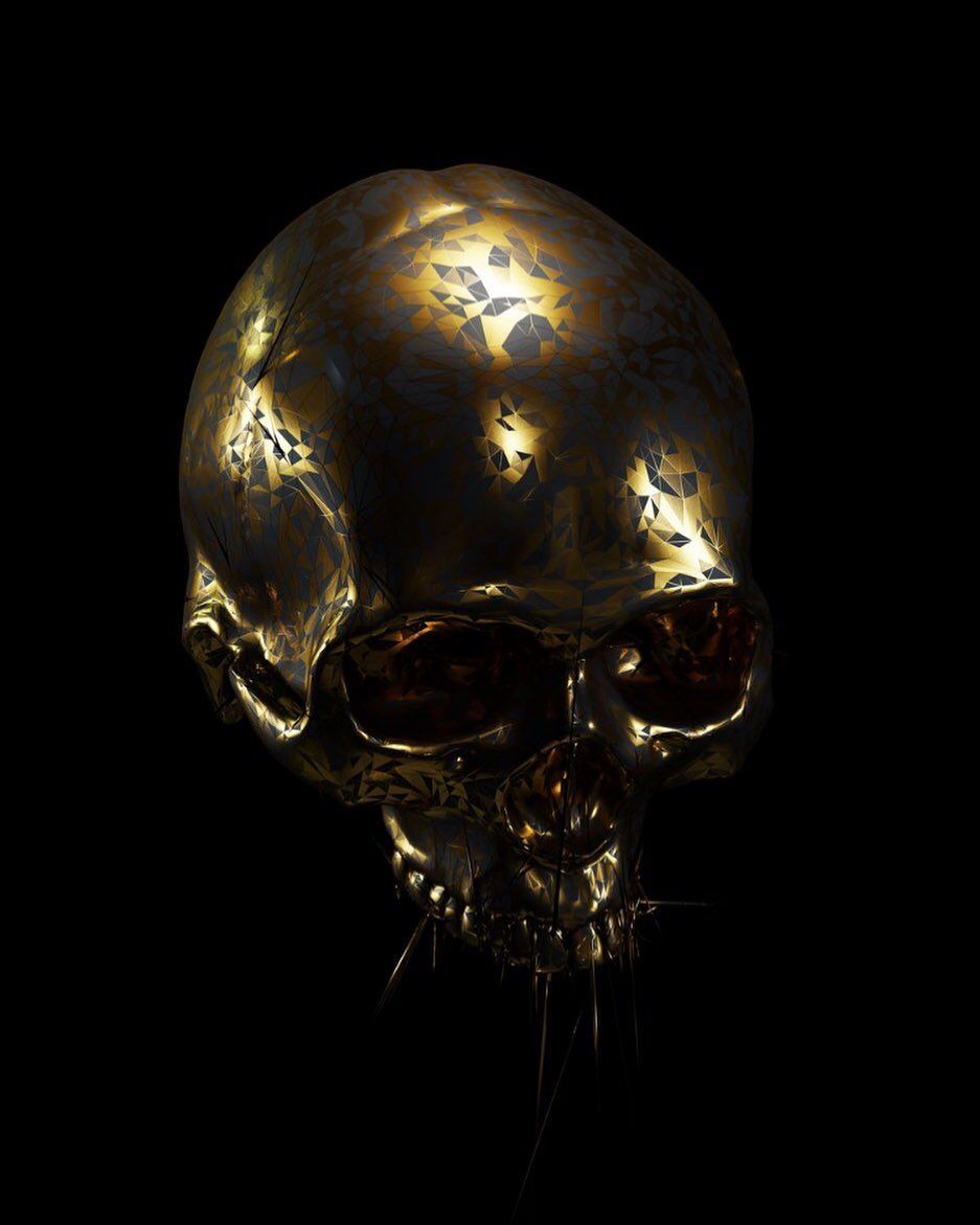 Golden Geometric Skull - skull wallpaper for OpersCraft