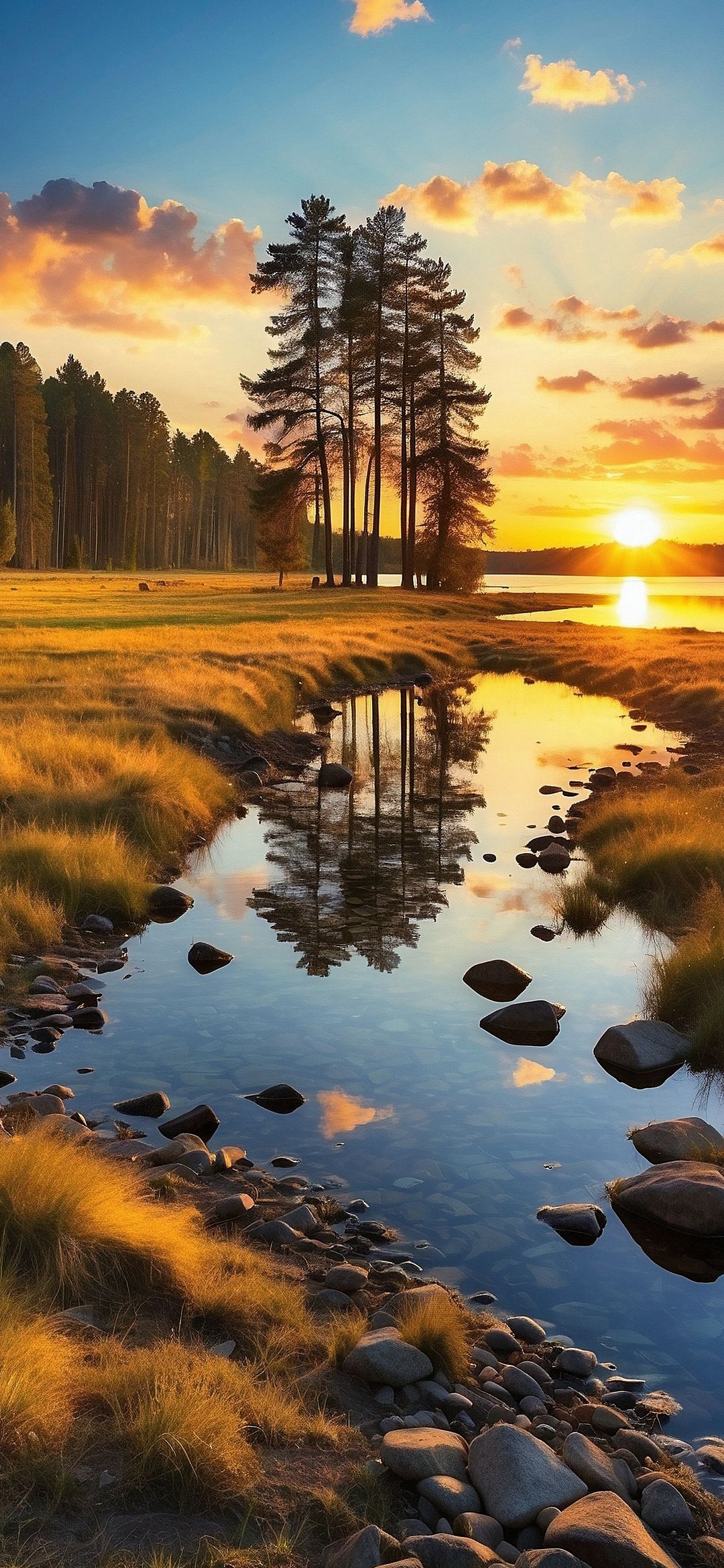 Golden Lake Sunset - lake wallpaper for OpersCraft