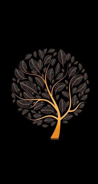 Golden Leaf Tree - minimal wallpaper for OpersCraft