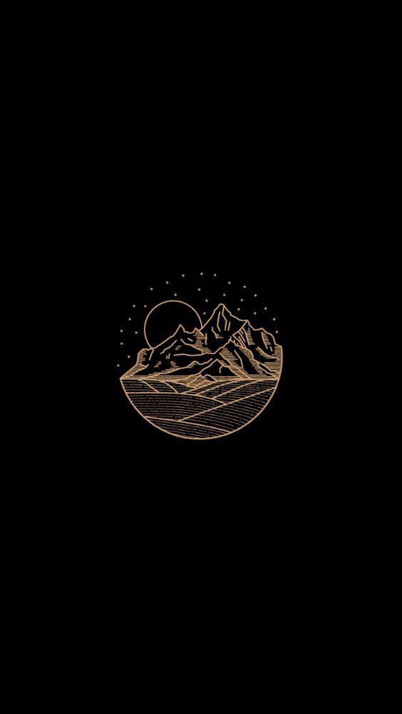 Golden Mountain Nightscape - minimal wallpaper for OpersCraft