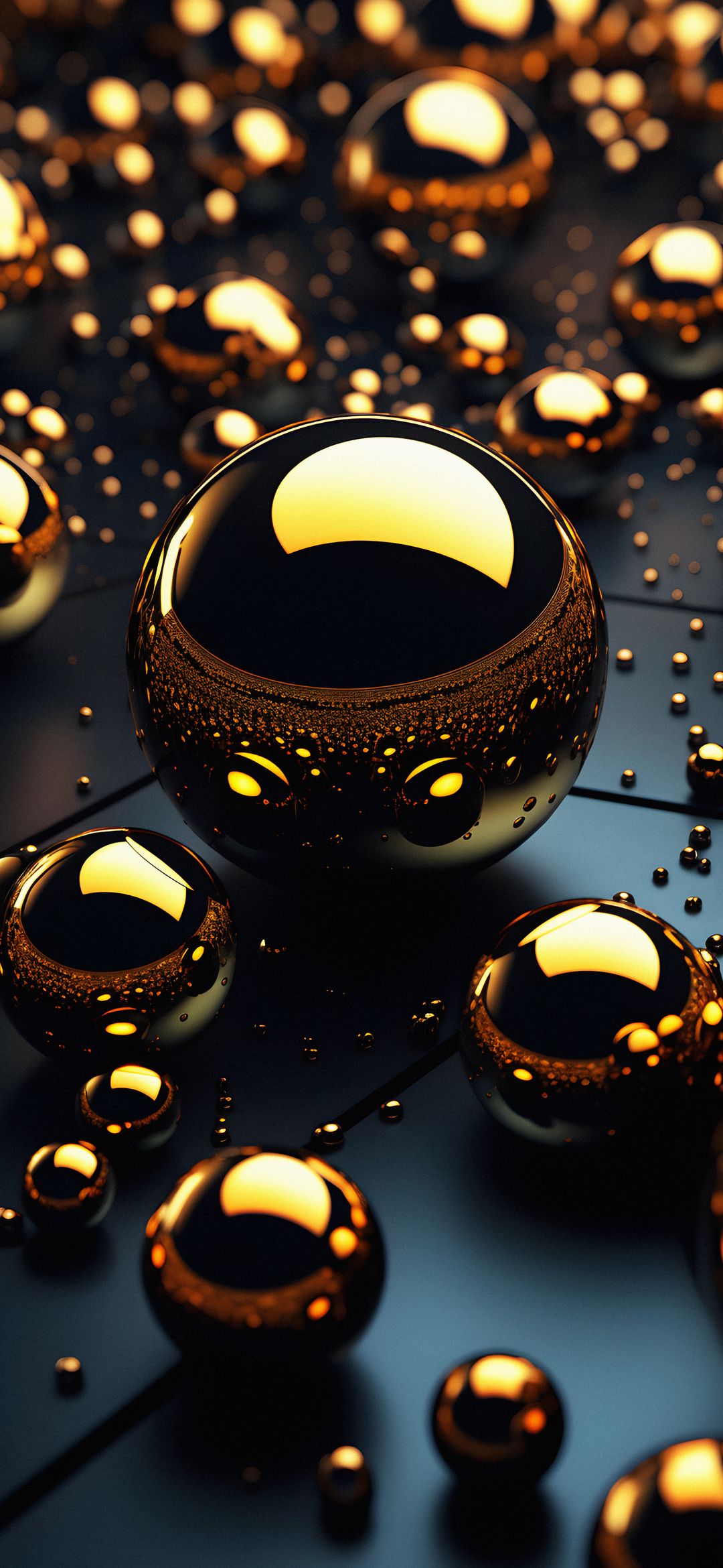 Golden Sphere Reflections - abstract wallpaper for OpersCraft