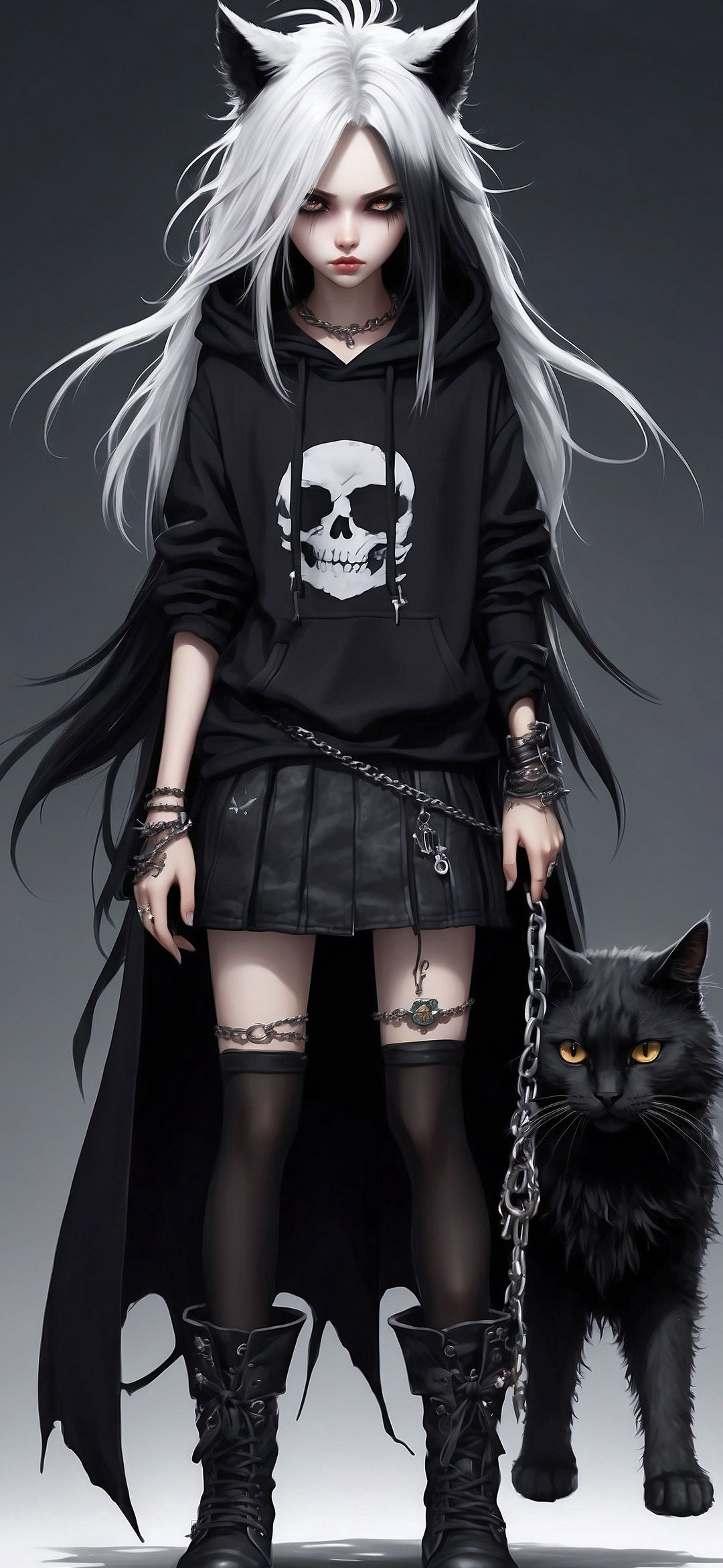 Gothic Cat Girl - gothic wallpaper for OpersCraft