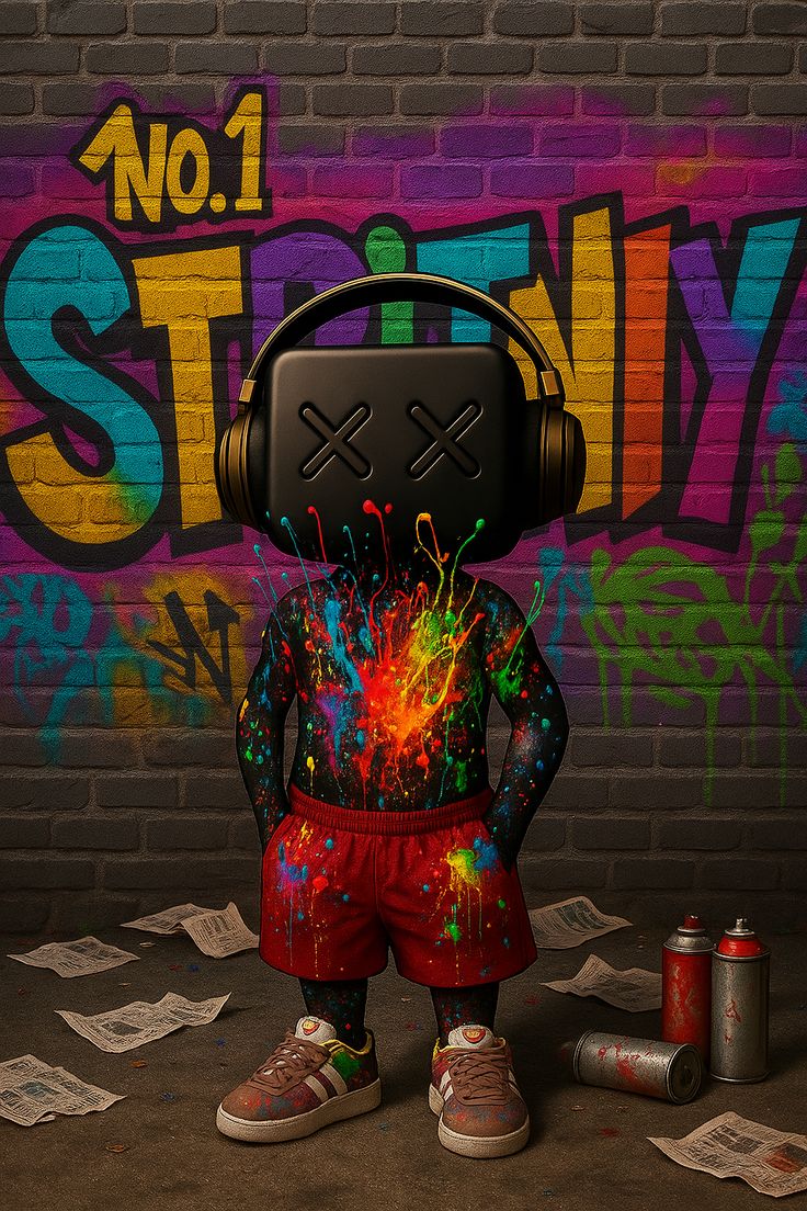 Graffiti Character with Paint Splatter - ghetto wallpaper for OpersCraft