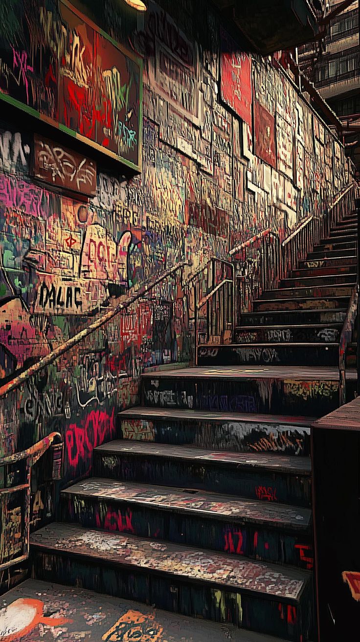 Graffiti Stairway Ascent - ghetto wallpaper for OpersCraft