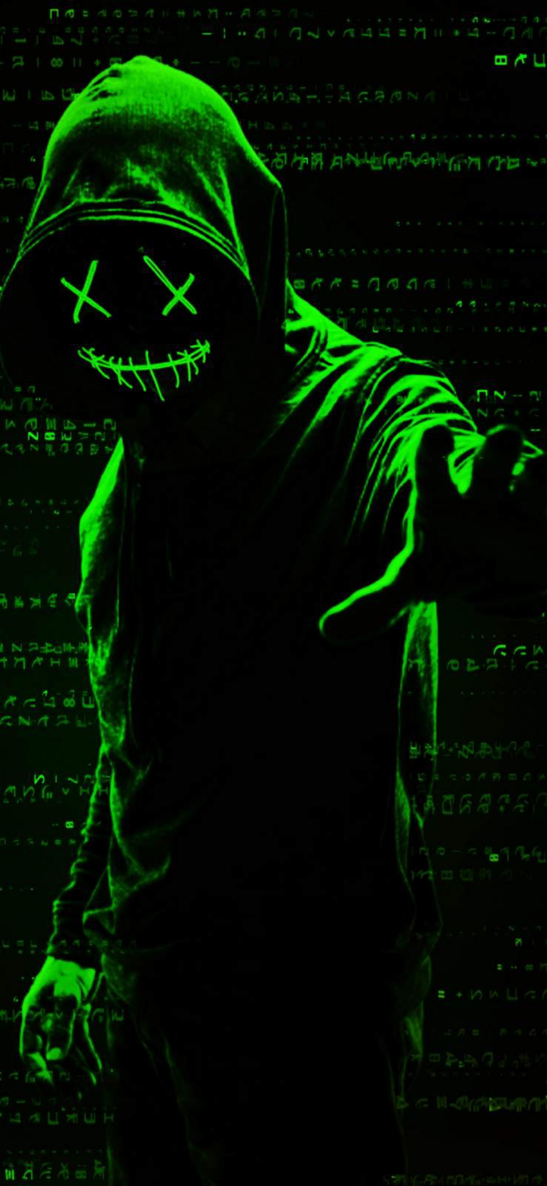 Green Hacker Mask - hacker wallpaper for OpersCraft