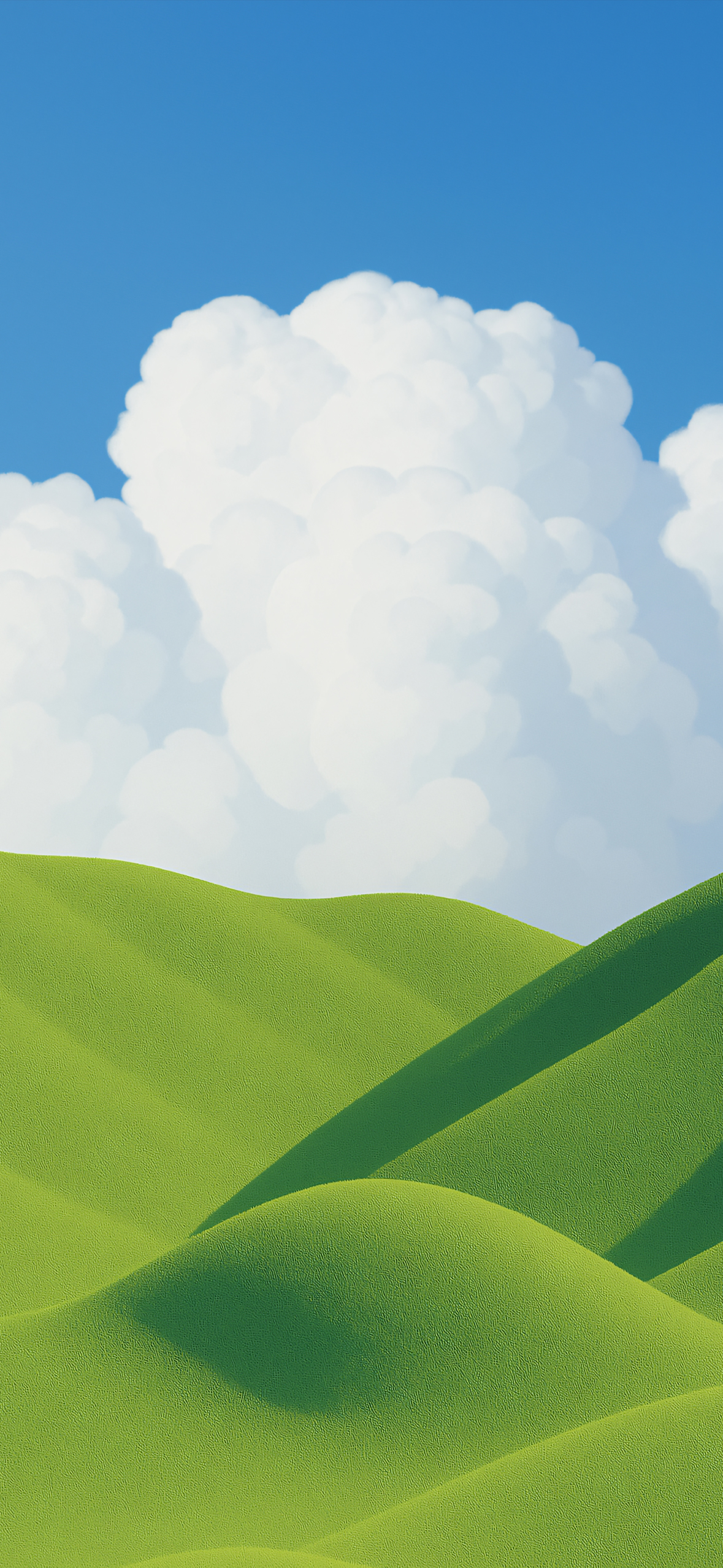 Green Hills and Clouds - minimal wallpaper for OpersCraft