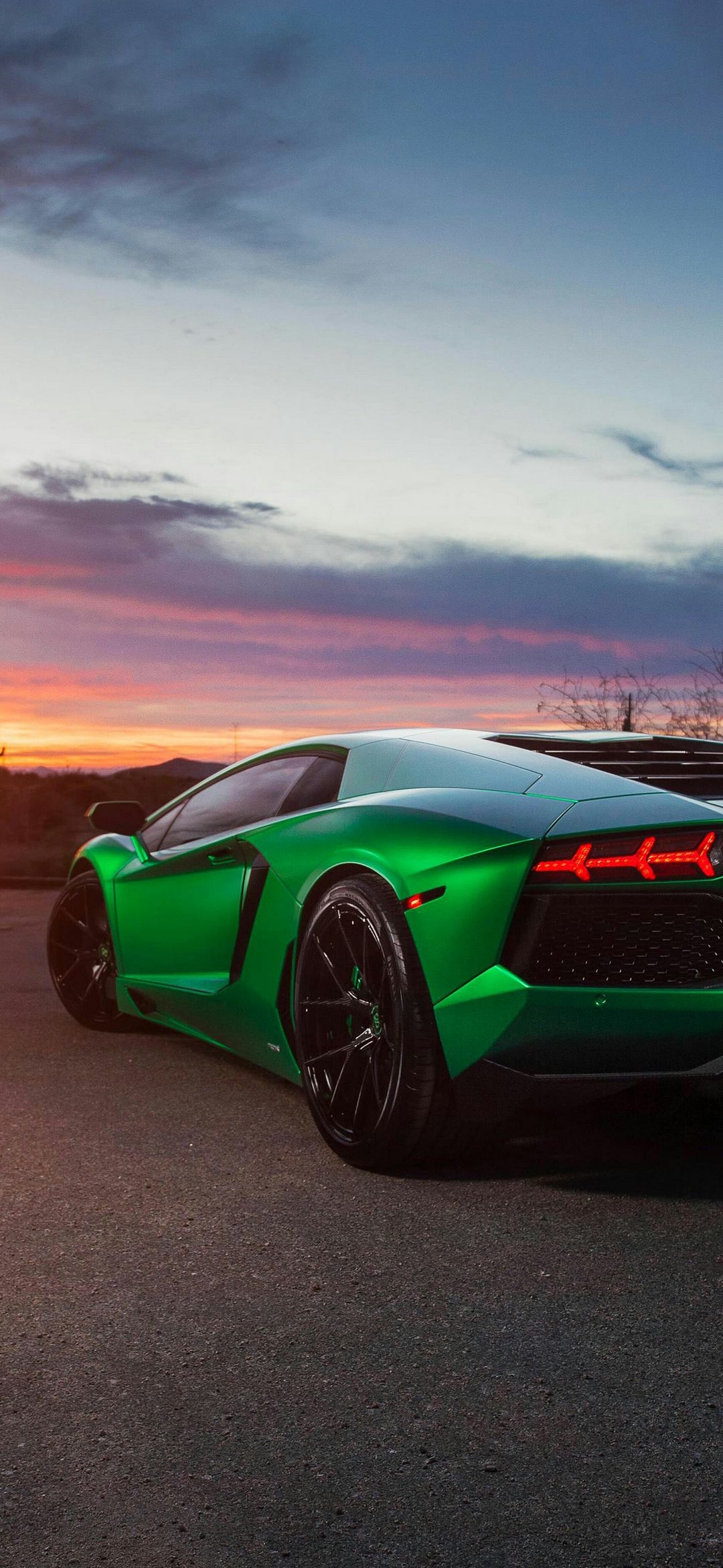 Green Lamborghini Sunset - cars wallpaper for OpersCraft