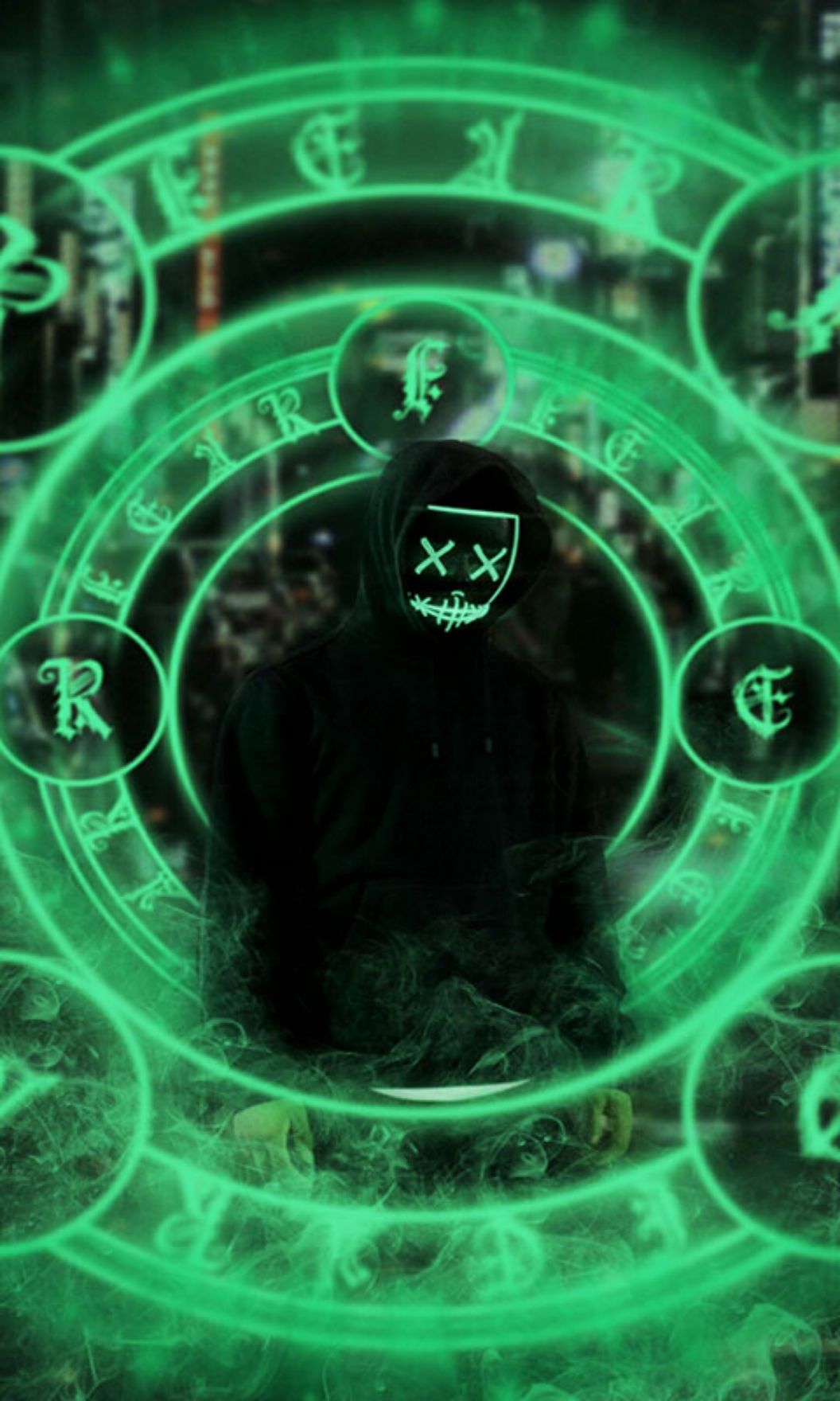 Green Masked Figure - mask wallpaper for OpersCraft