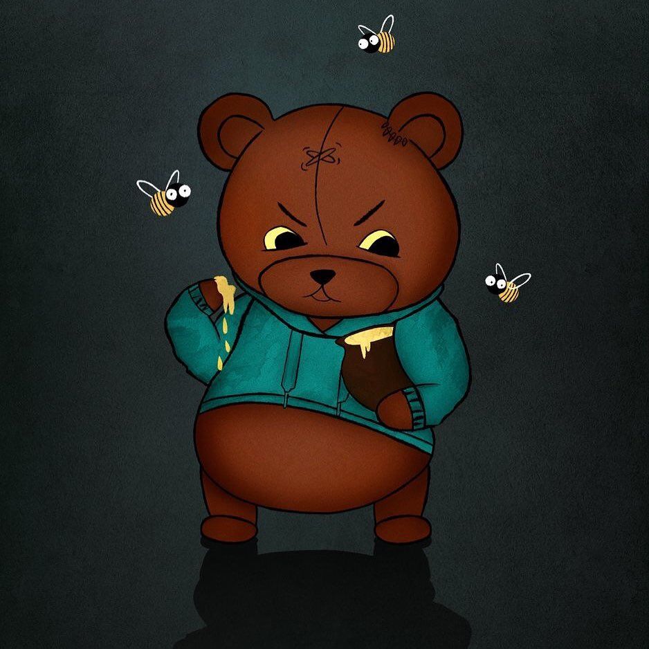 Grumpy Bear Honey Thief - cartoon wallpaper for OpersCraft