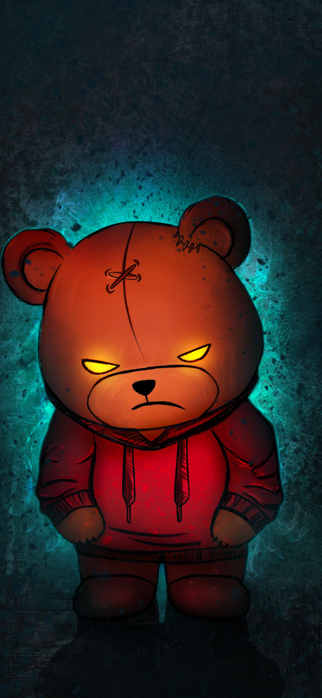 Grumpy Glowing Teddy Bear - cartoon wallpaper for OpersCraft