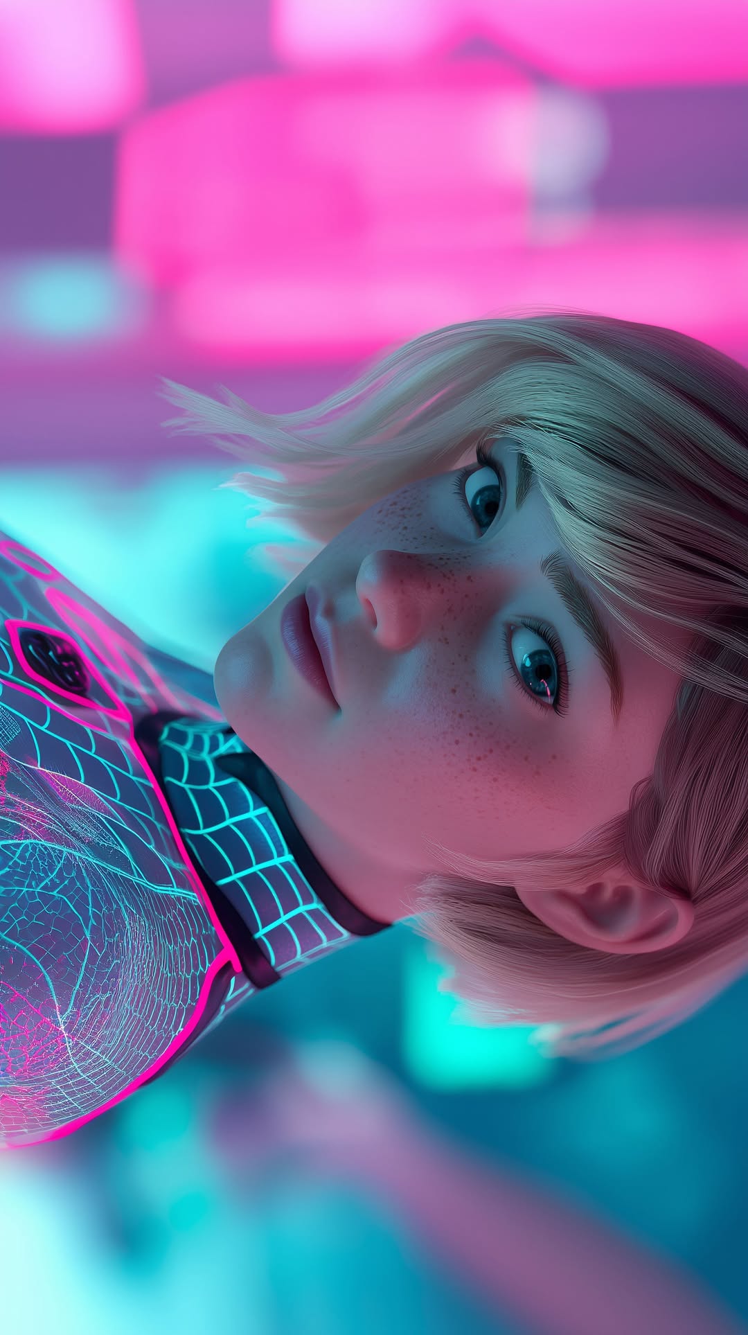 Gwen Stacy Neon Portrait - spider-man wallpaper for OpersCraft