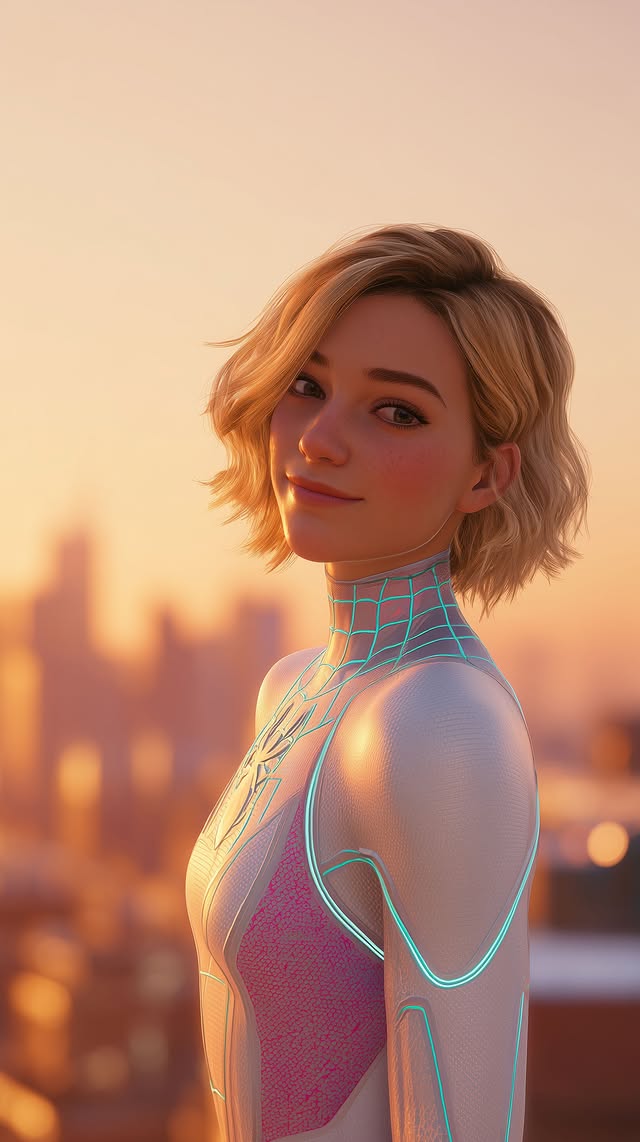 Gwen Stacy Sunset Pose - spider-man wallpaper for OpersCraft