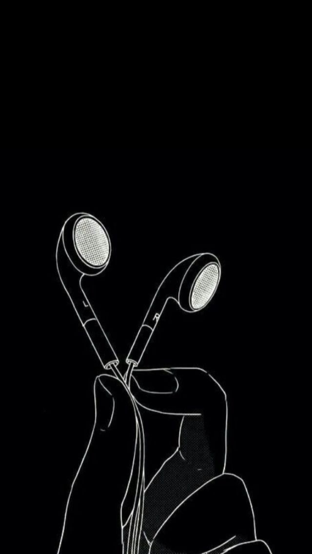 Headphones in Hand Sketch - minimal wallpaper for OpersCraft