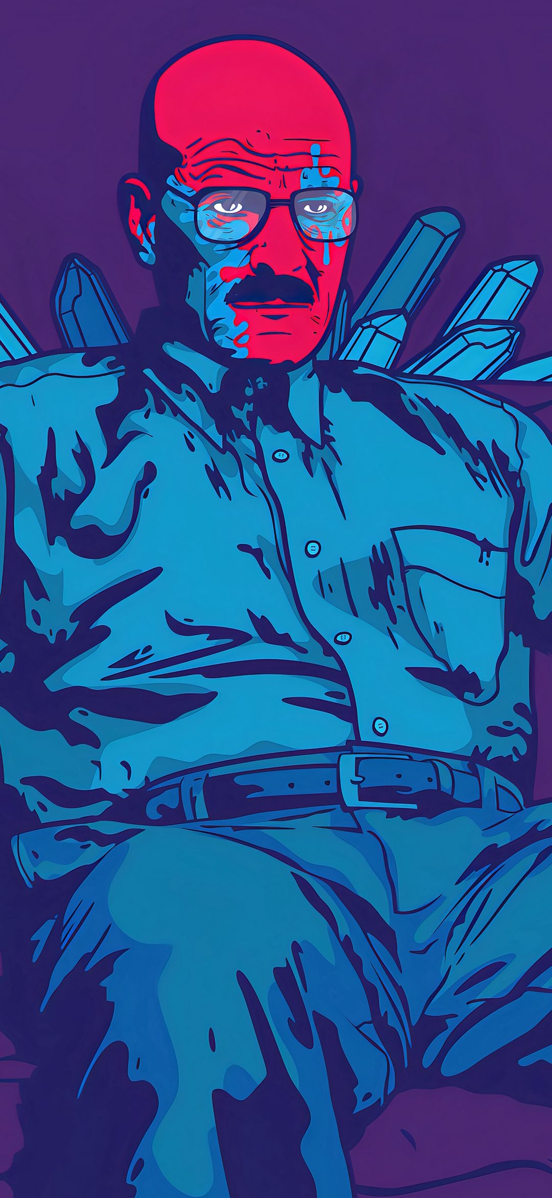 Heisenberg's Blue Crystal Portrait - illustration wallpaper for OpersCraft