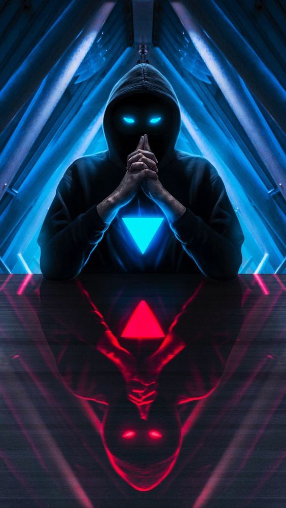 Hooded Figure Neon Glow - abstract wallpaper for OpersCraft