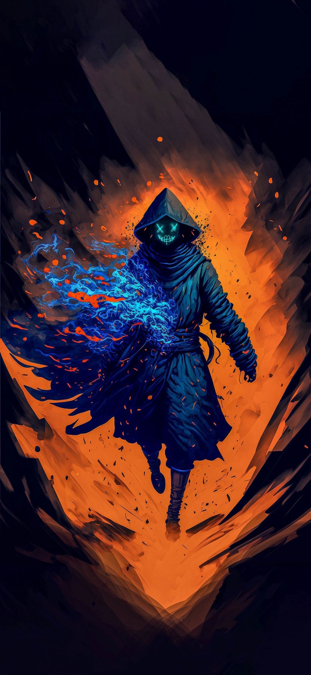 Hooded Neon Figure - fantasy wallpaper for OpersCraft