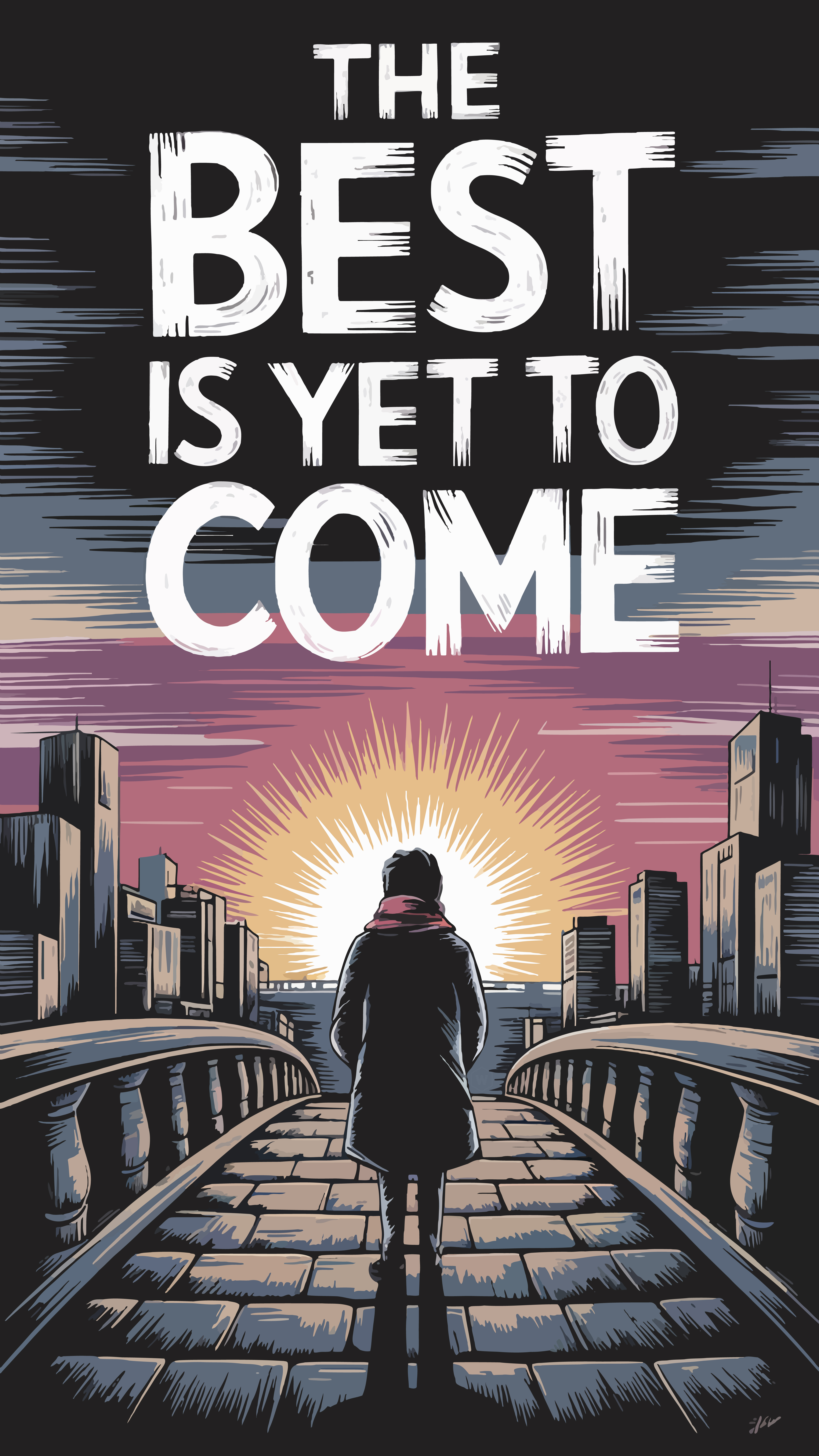 Hopeful Cityscape Illustration - motivation wallpaper for OpersCraft